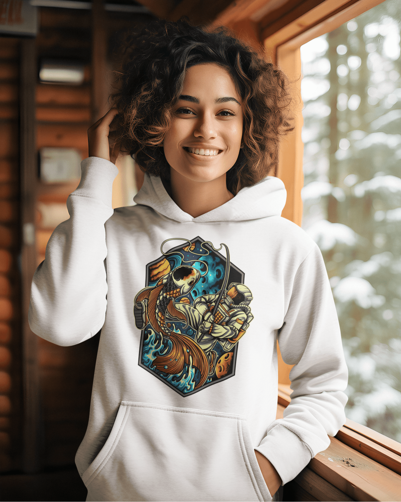 Astro Fishing - Unisex Hoodie || TeeStitch Apparel