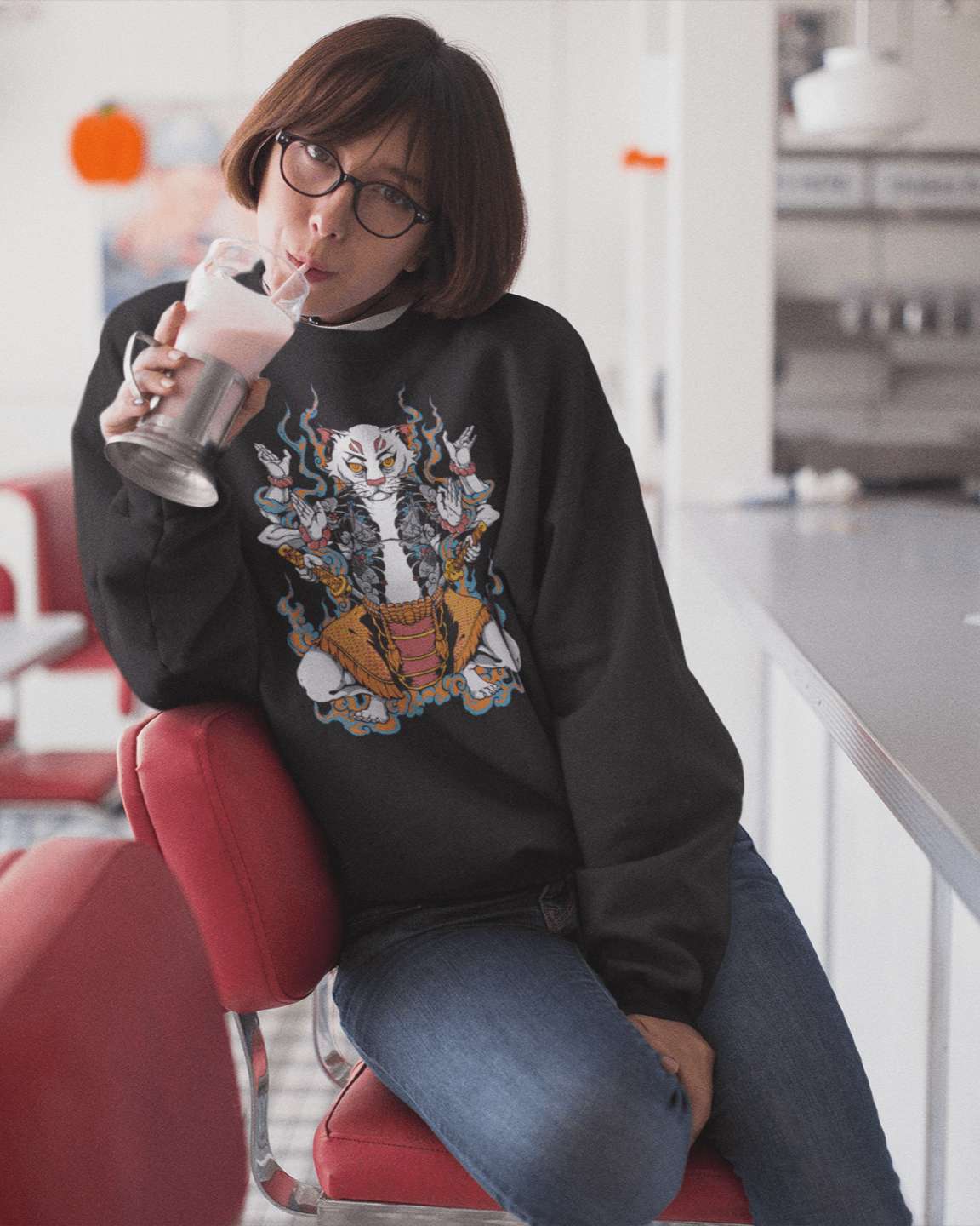 Cat God - Unisex Sweatshirt || TeeStitch Apparel