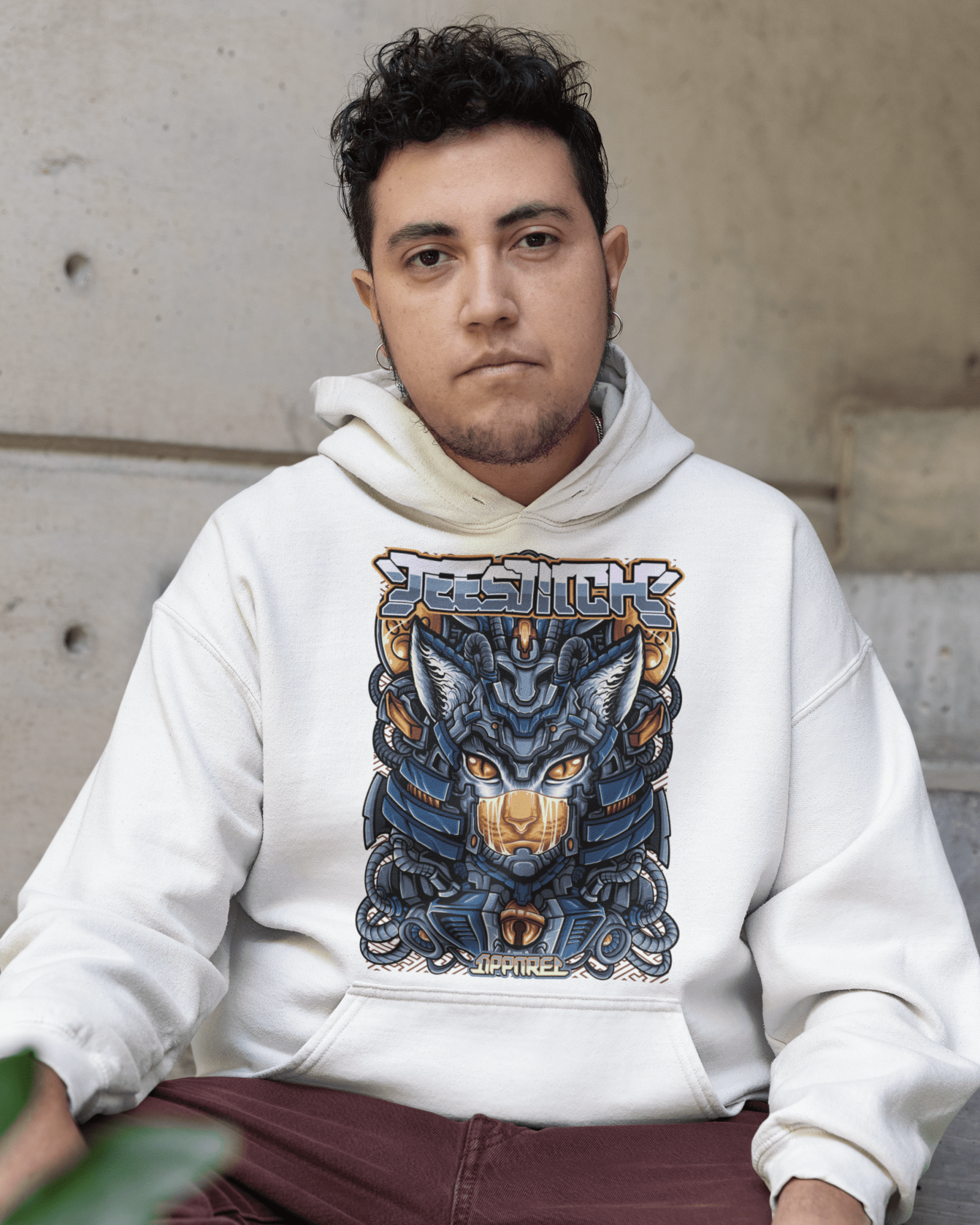 Neko-Cyber-Ronin-mockup-of-a-person-wearing-a-pullover-hoodie-TeeStitch-Apparel