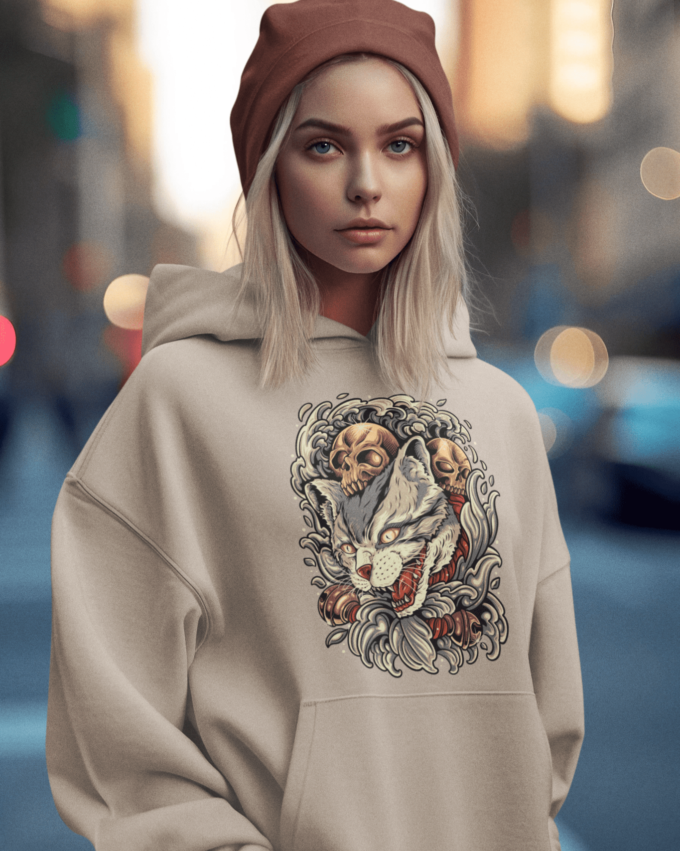 Neko Skull - Unisex Hoodie || TeeStitch Apparel