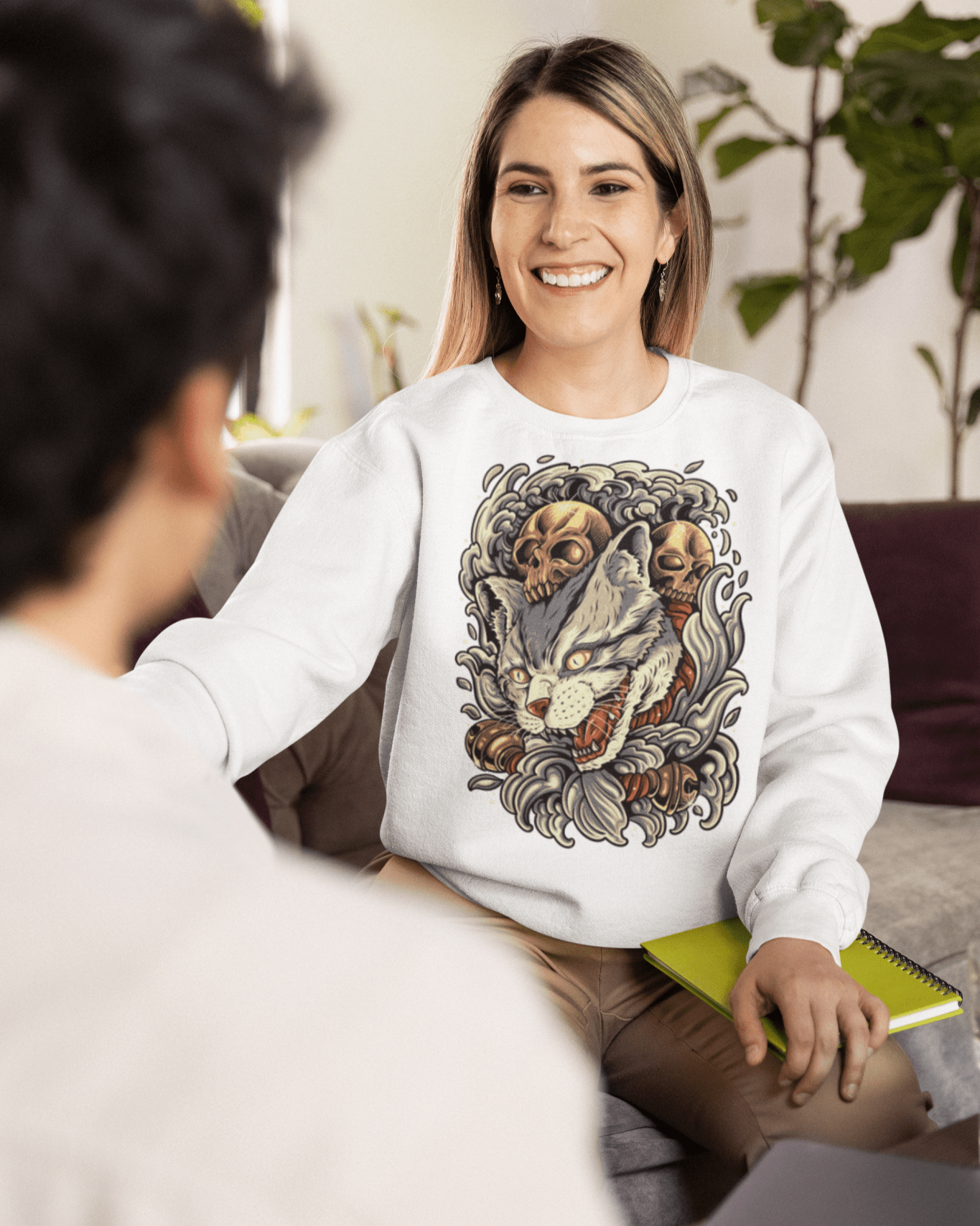 Neko Skull - Unisex Sweatshirt || TeeStitch Apparel