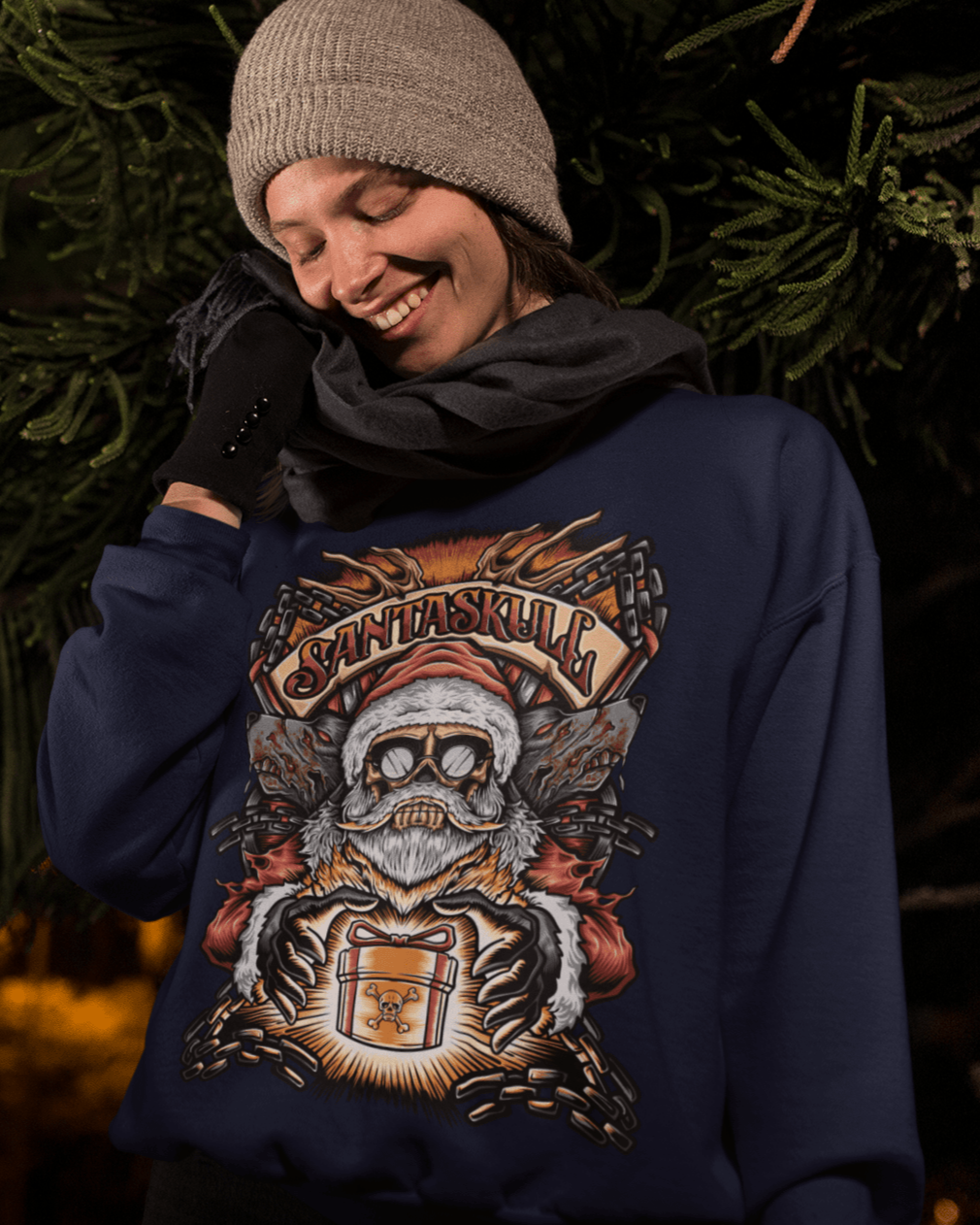 Santa Skull - Unisex Sweatshirt || TeeStitch Apparel