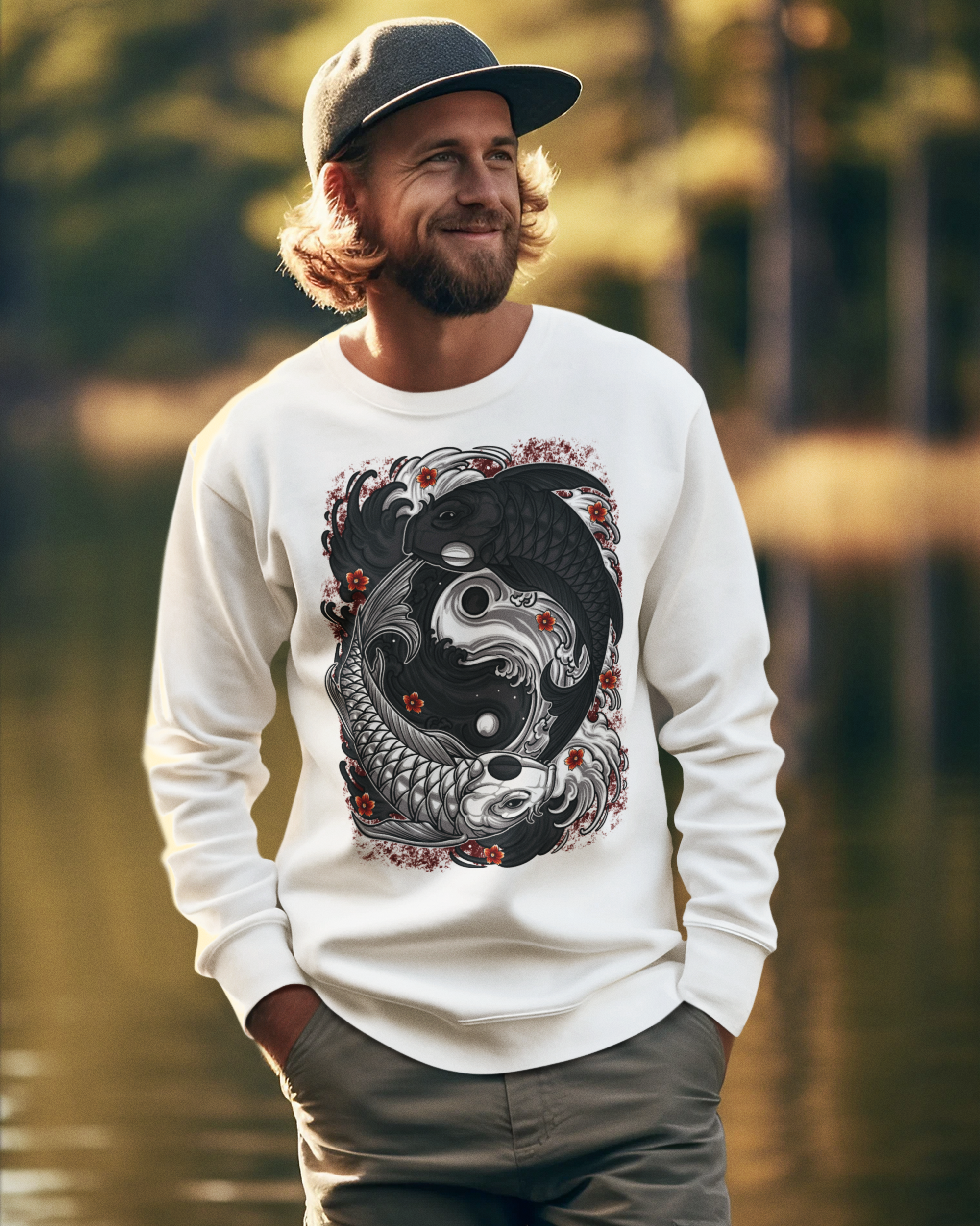 Koi Yin Yang - Unisex Sweatshirt || TeeStitch Apparel