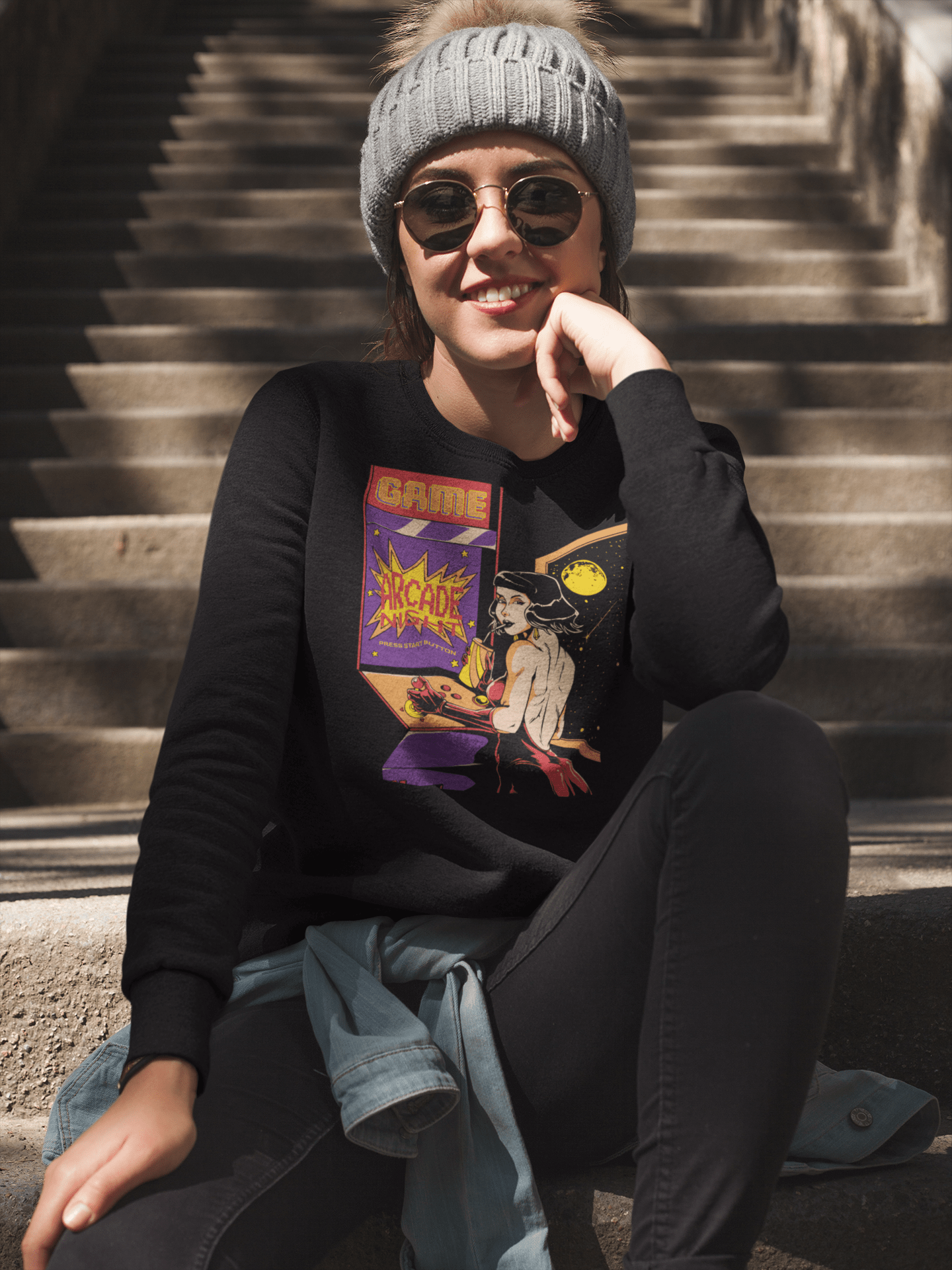 Arcade Night - Unisex Sweatshirt || TeeStitch Apparel Sweatshirt image