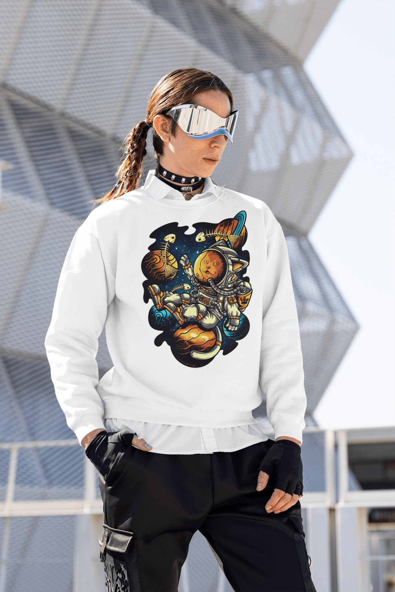 Astro Neko - Unisex Sweatshirt || TeeStitch Apparel - TeeStitch Apparel