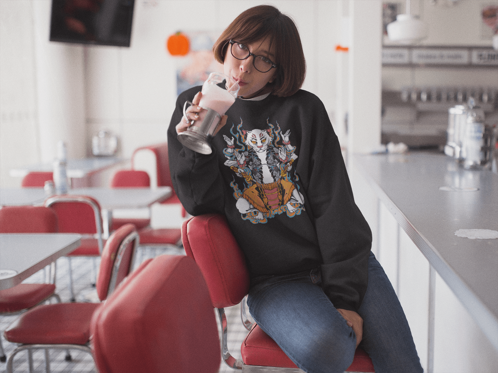 Cat God - Unisex Sweatshirt || TeeStitch Apparel - TeeStitch Apparel