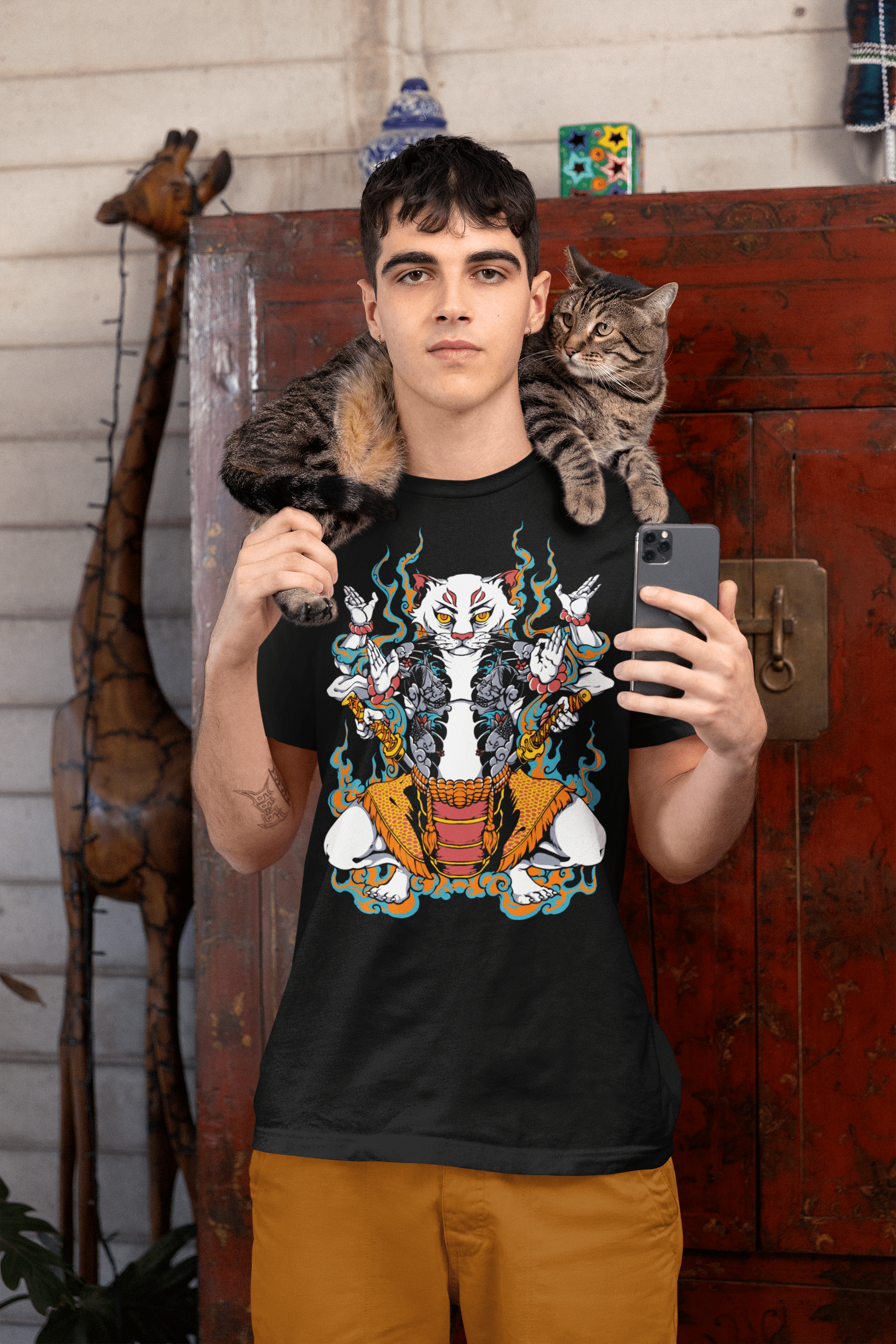 Cat God - Unisex T-Shirt || TeeStitch Apparel T-Shirt image