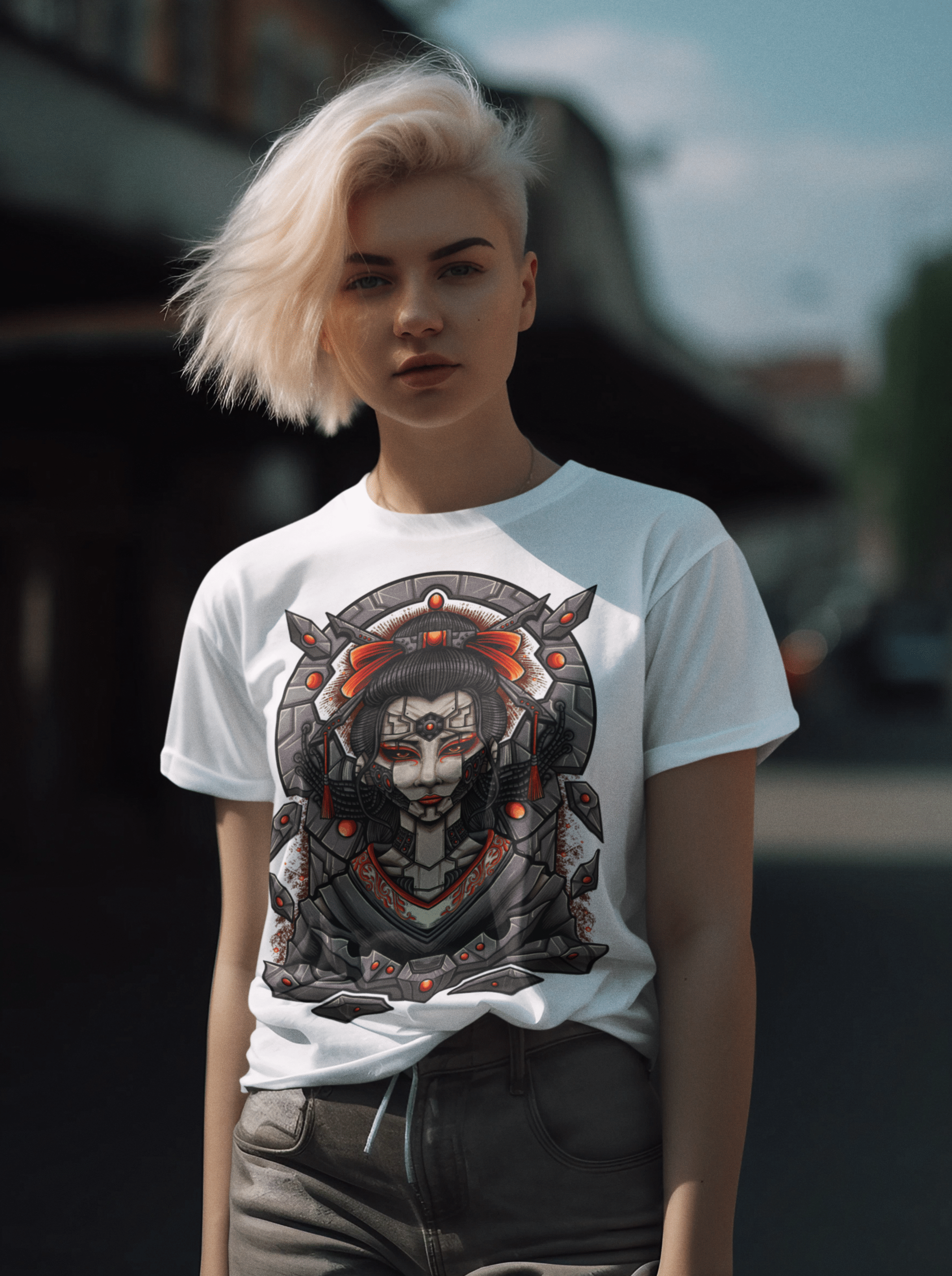 Cyber Geisha - Unisex T-Shirt || TeeStitch Apparel T-Shirt image