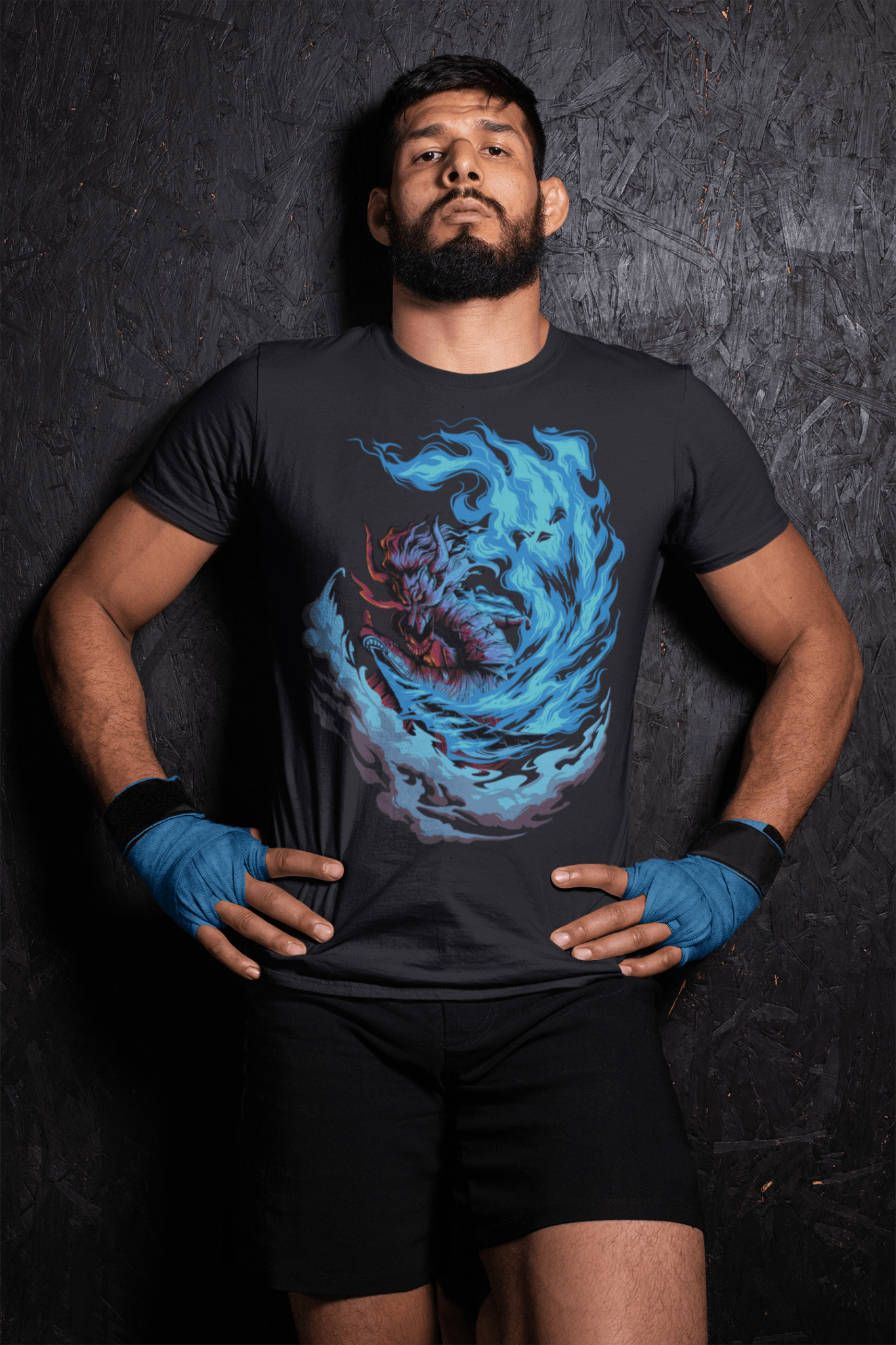 Dragon with Blue Fire - Unisex T-Shirt || TeeStitch Apparel - TeeStitch Apparel