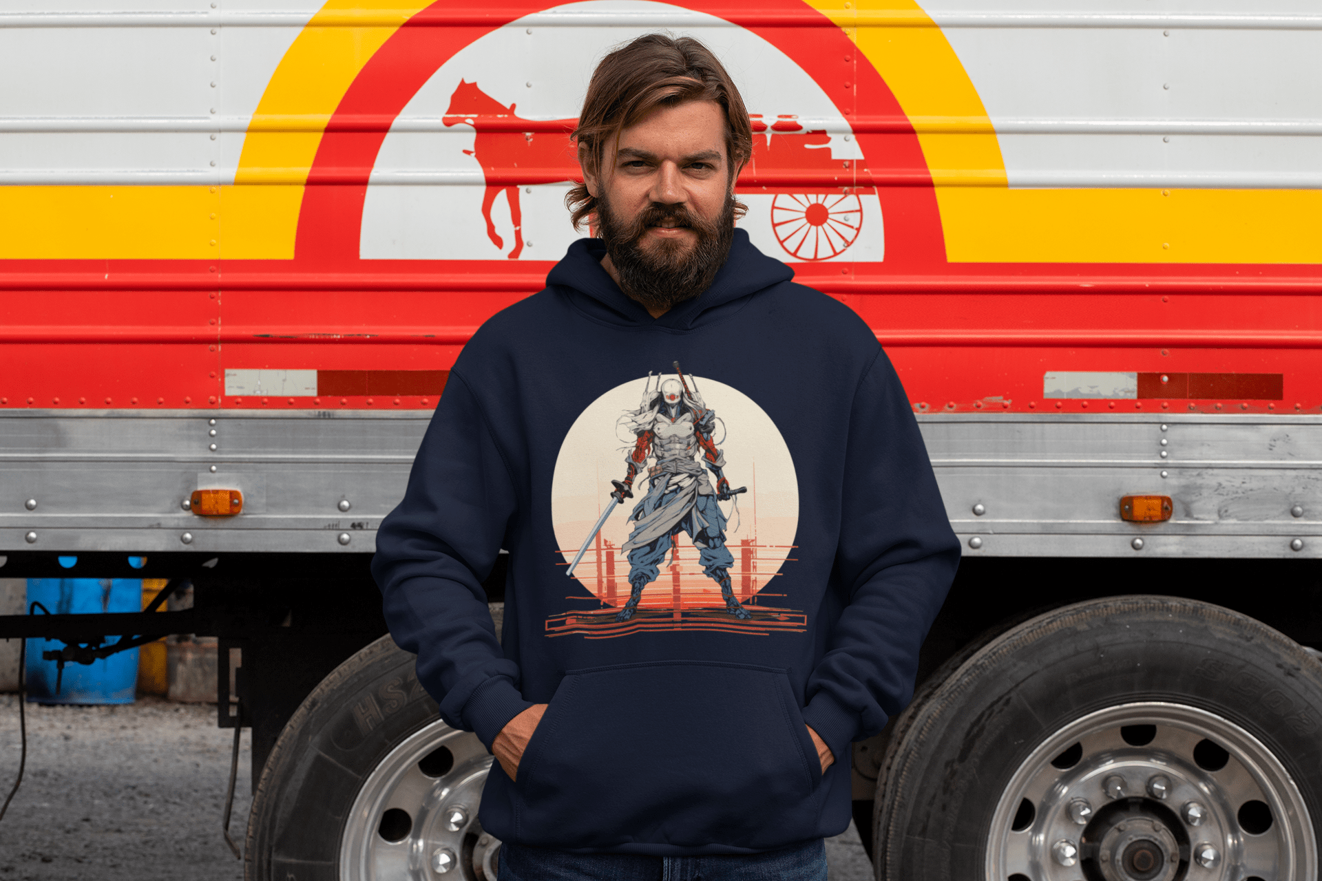 Futuristic Samurai - Unisex Hoodie || TeeStitch Apparel Hoodie image