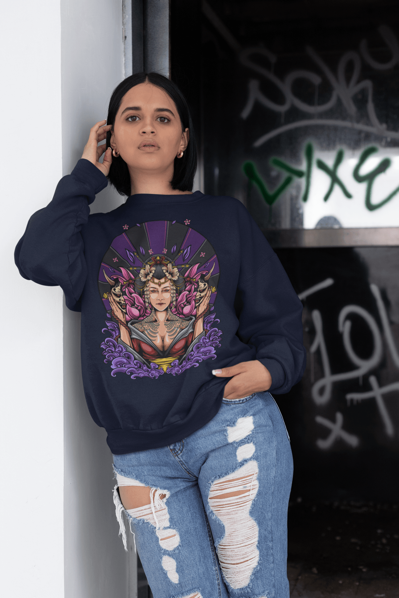 Geisha 4 - Unisex Sweatshirt || TeeStitch Apparel - TeeStitch Apparel