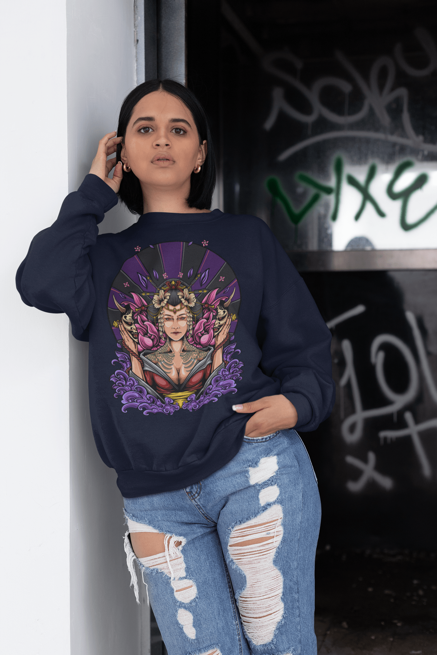 Geisha 4  - Unisex Sweatshirt || TeeStitch Apparel Sweatshirt image