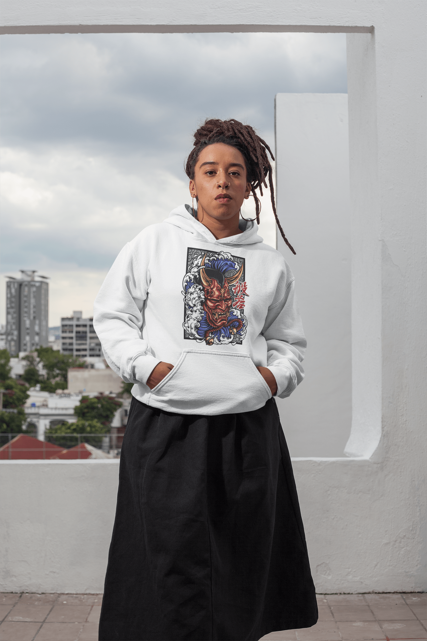 Hannya Mask - Unisex Hoodie || TeeStitch Apparel Hoodie image