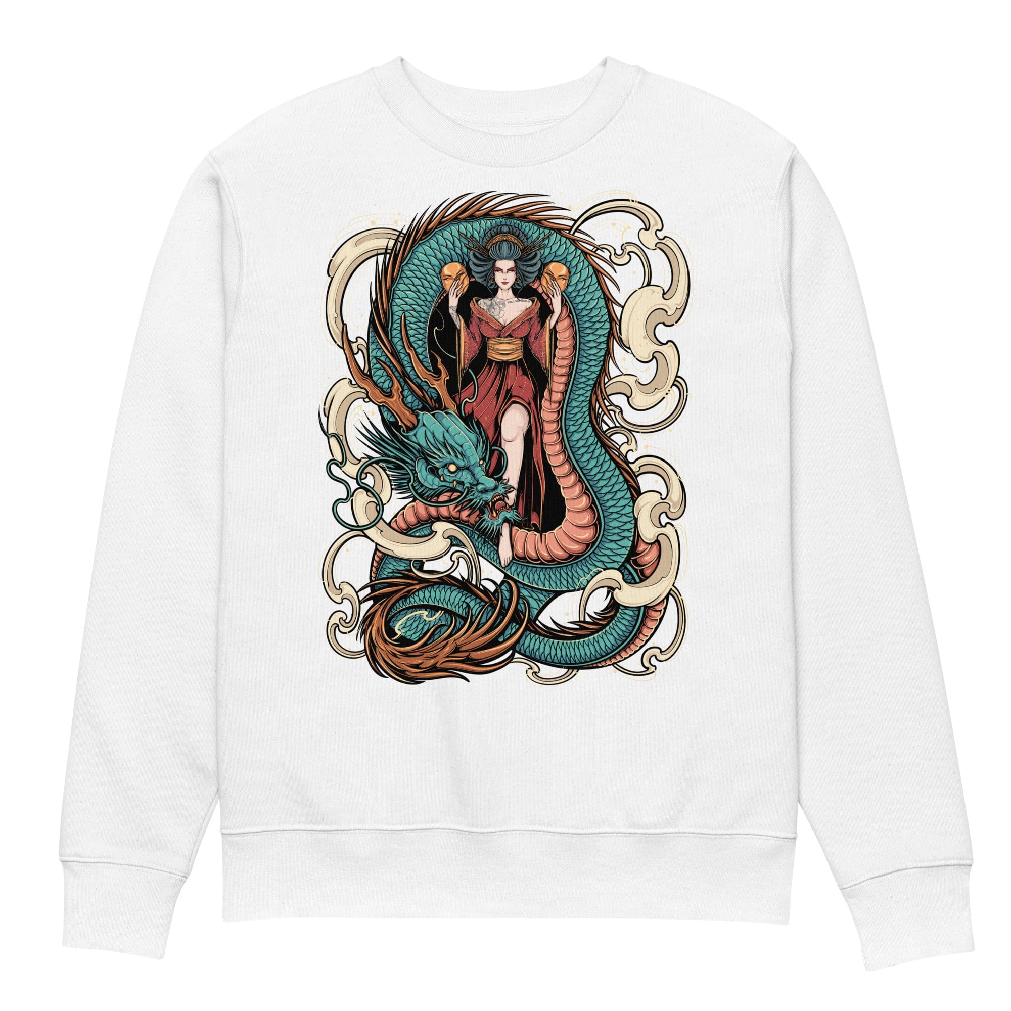 Japanese Queen With Dragon - Unisex Sweatshirt || TeeStitch Apparel - TeeStitch Apparel