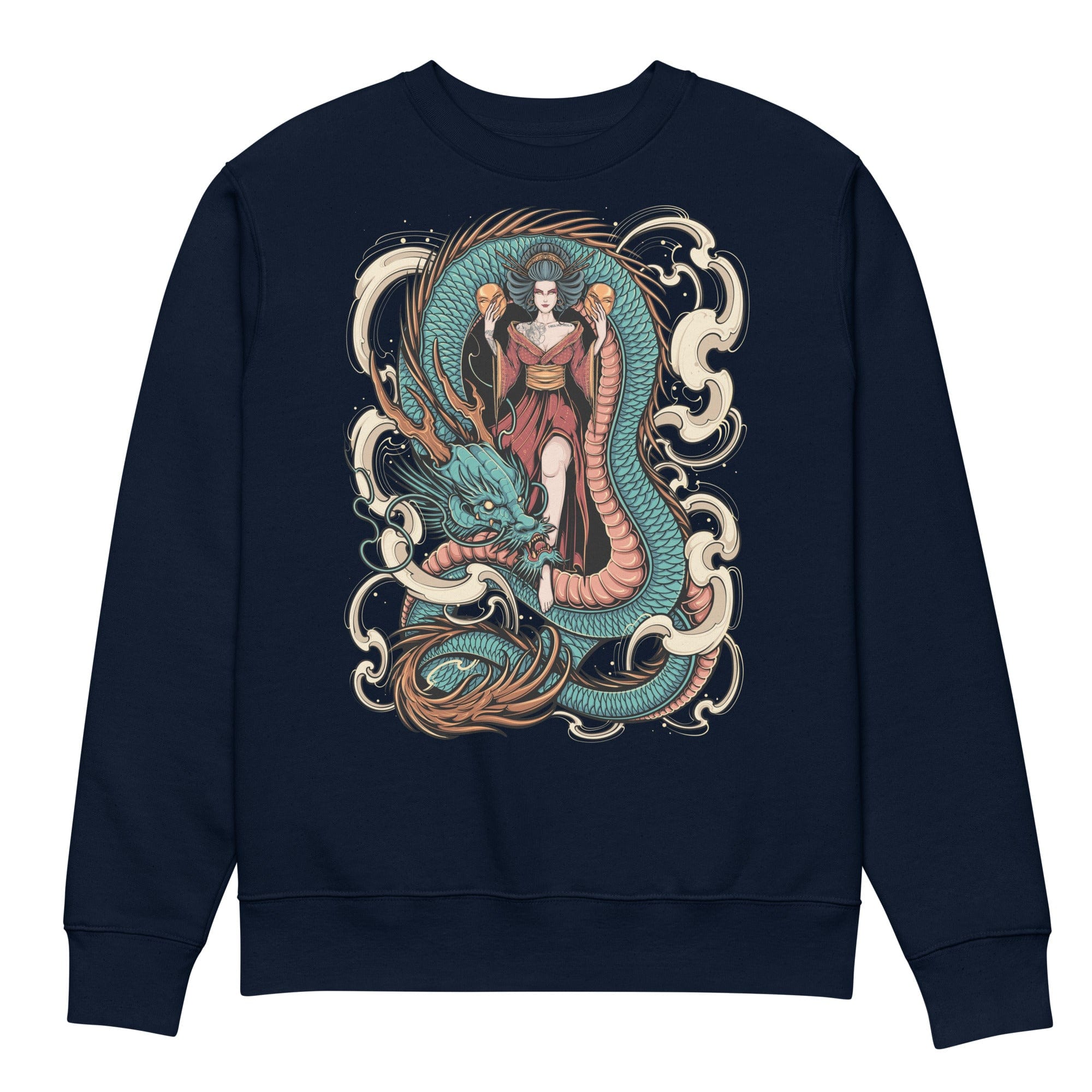 Japanese Queen With Dragon - Unisex Sweatshirt || TeeStitch Apparel - TeeStitch Apparel