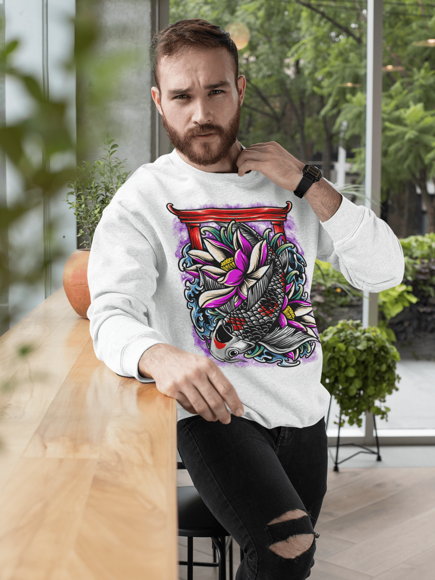 Koi Fish 2 - Unisex Sweatshirt || TeeStitch Apparel Sweatshirt image