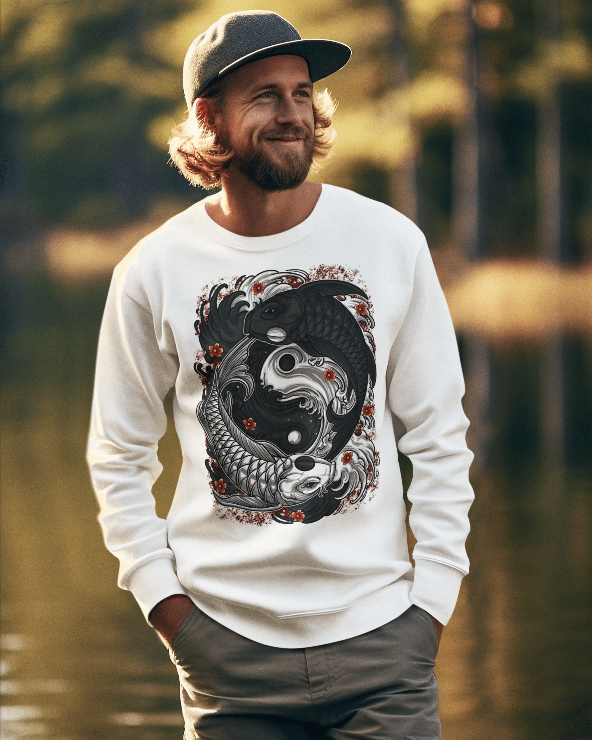 Koi Yin Yang - Unisex Sweatshirt || TeeStitch Apparel Sweatshirt image