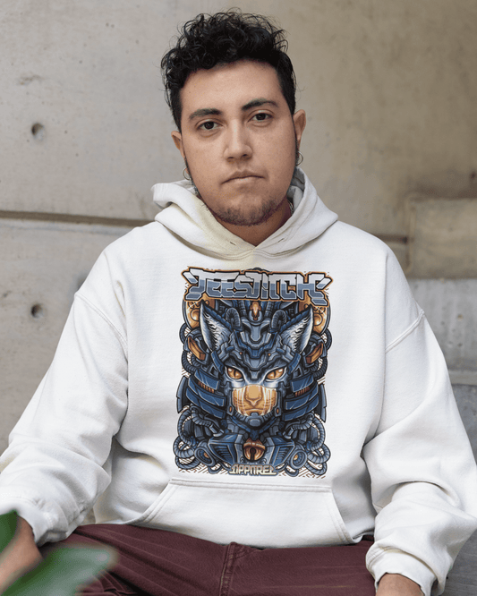 Neko-Cyber-Ronin-mockup-of-a-person-wearing-a-pullover-hoodie-TeeStitch-Apparel