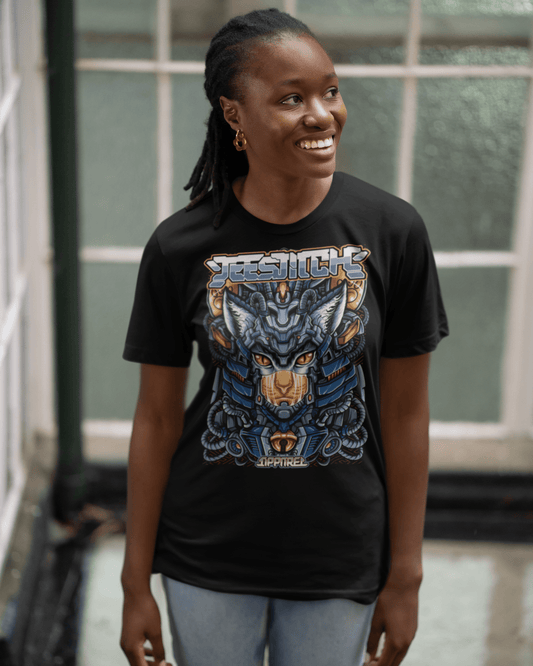 Astro-Cyber-Neko-t-shirt-mockup-of-a-cheerful-woman-posing-against-a-window