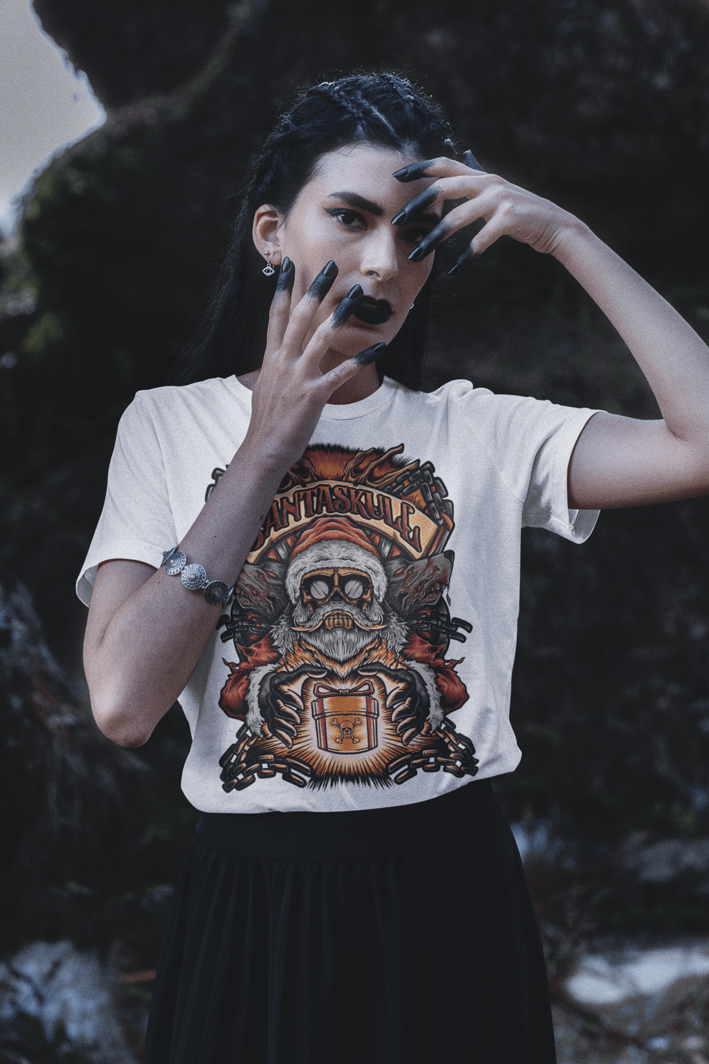 Santa Skull - Unisex T-Shirt || TeeStitch Apparel T-Shirt image