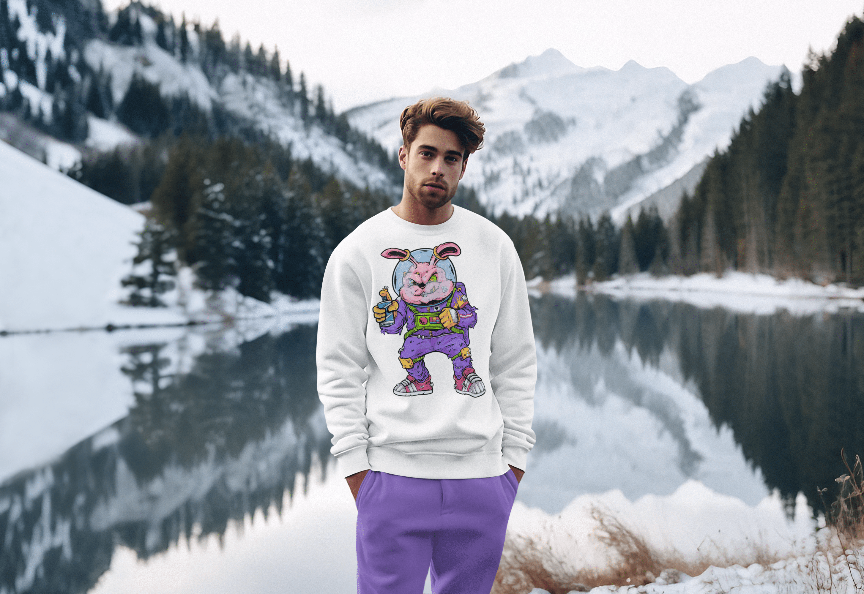 Space Rabbit - Unisex Sweatshirt || TeeStitch Apparel Sweatshirt image