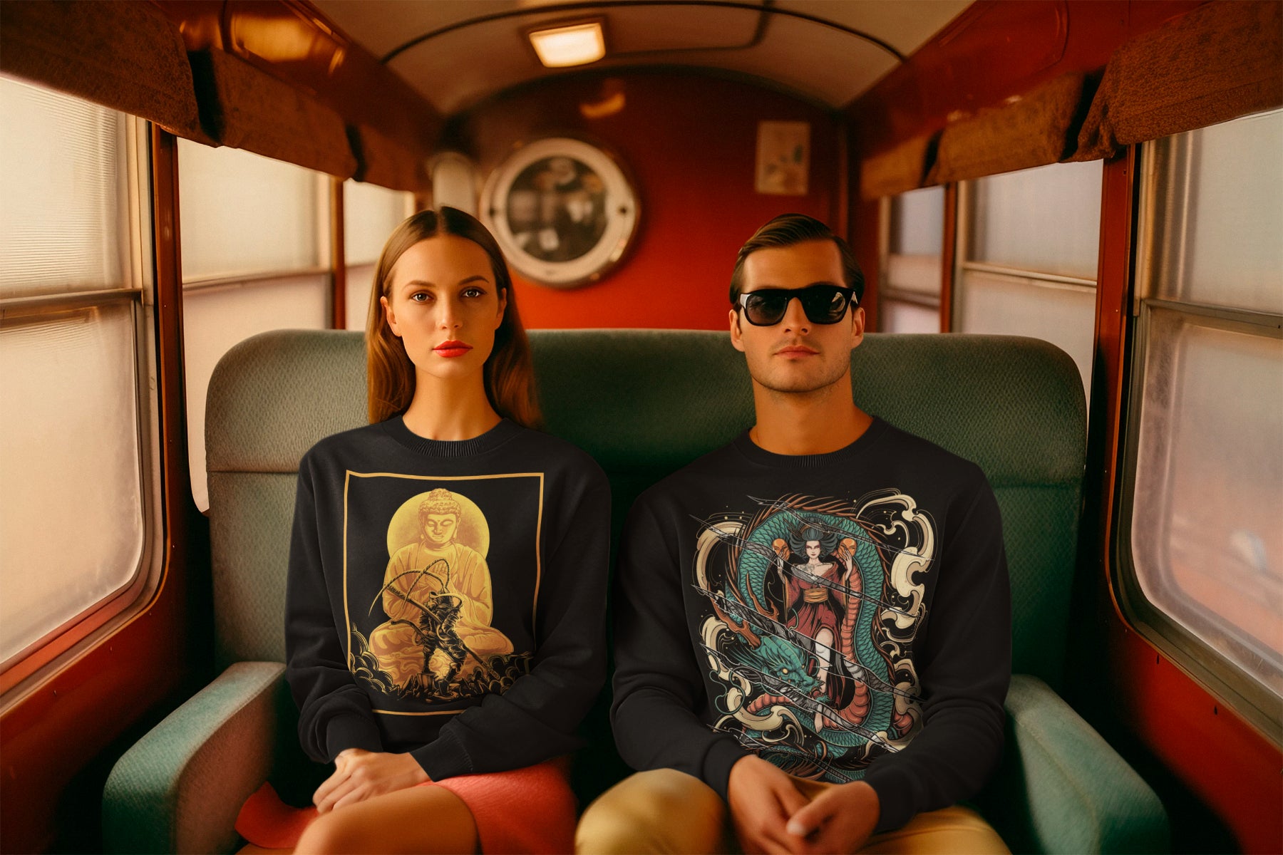 sweatshirt-mockup-of-a-couple-sitting-on-a-train-inspired-by-a-wes-anderson-film