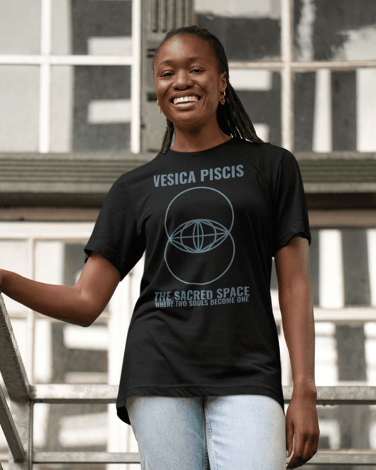 visica-piscis--tee-mockup-featuring-a-joyful-woman-in-a-staircase