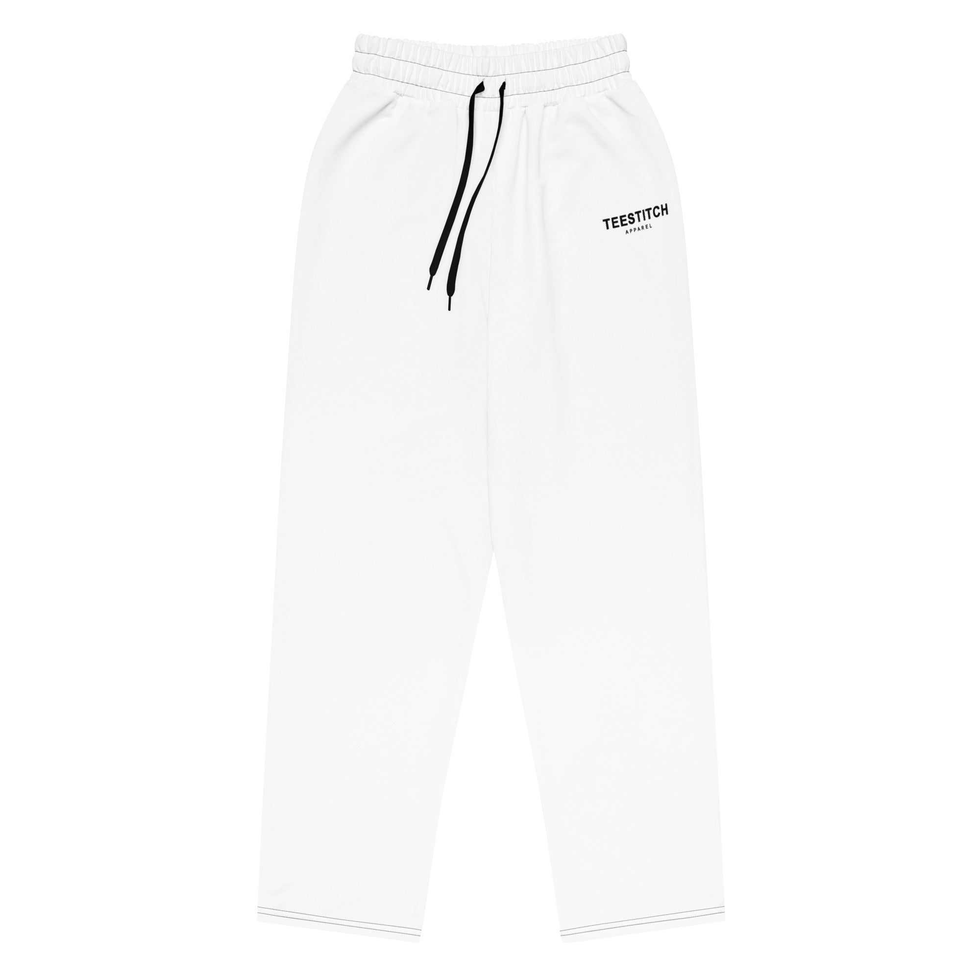 White - Unisex Wide - leg joggers || TeeStitch Apparel - TeeStitch Apparel